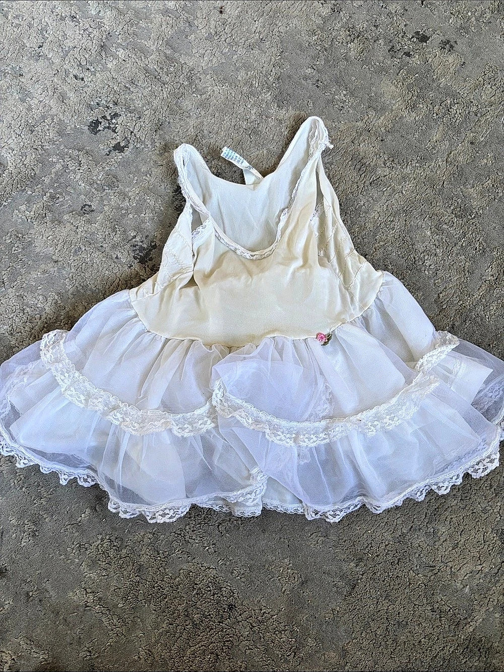 Vintage 80s Girls White Dress Size 7-8